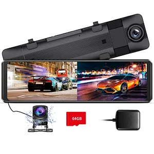 2K 10'' Touch Screen Driving Recorder Rear View Mirror Car Black Box Dashcam GPS Navigation Rearview Mirror Car DVR Camera