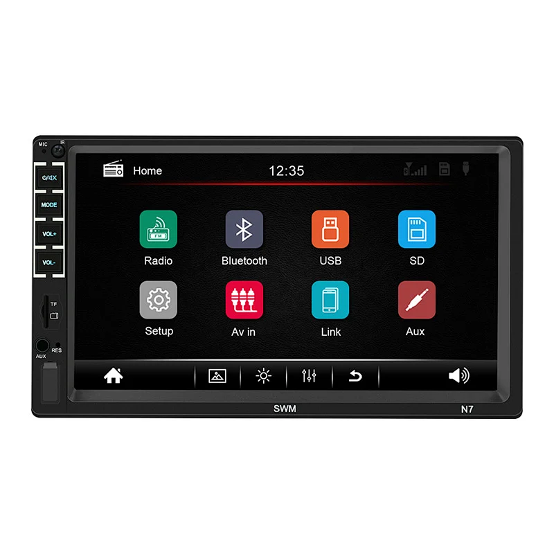 2 Din Car Radio Stereo 7inch HD Touch Screen Multimedia Player BT Autoaudio FM Receiver Mirror Link