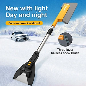Car Cleaning Tools Extendable Alloy Winter Snow Shovel EVA Ice Scraper Car Windshield Snow Brush For Removing Frost and Snow