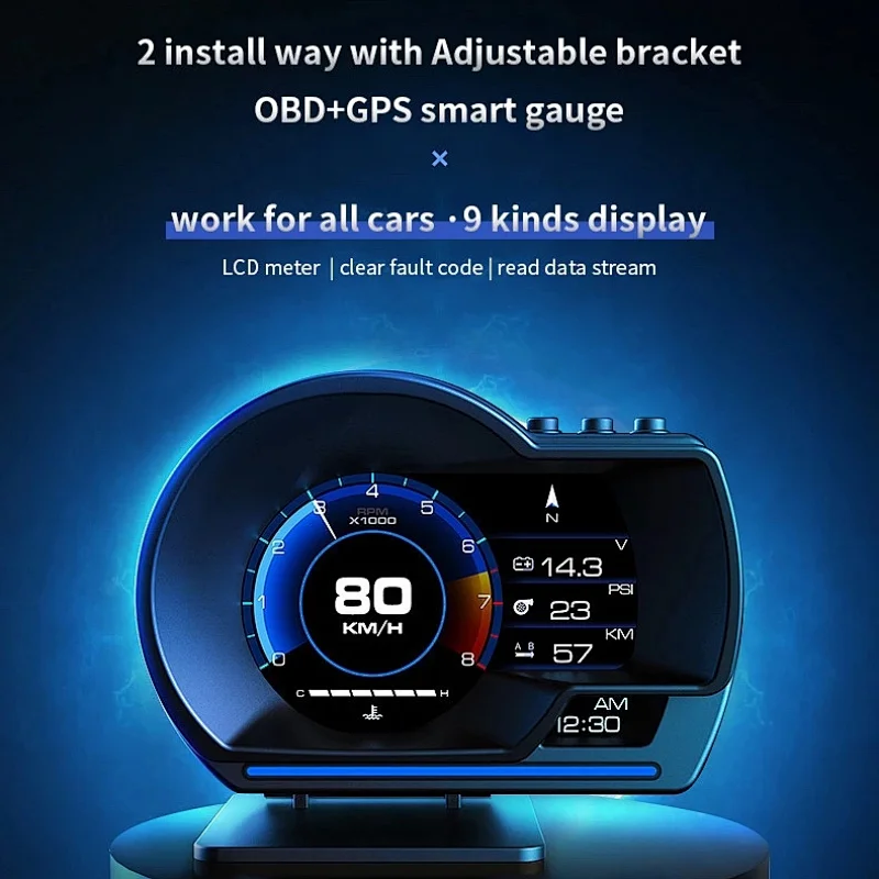 Smart Digital Auto HUD Heads Up Display GPS Speedometer Car OBD Gauge Hot Vehicle Electronics