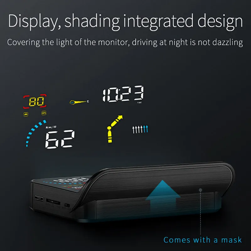 Universal Digital Speedometer For Car 5.8 Inch Large Screen GPS Avigation Lane Change Reminder HUD Car OBD USB Head Up Display