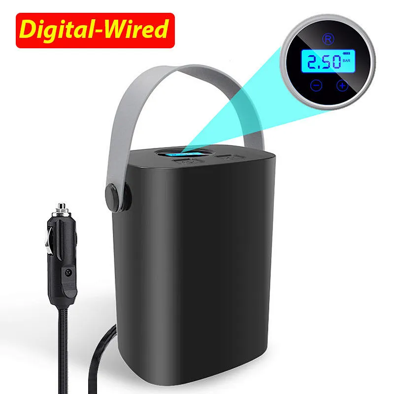 Portable Car Air Compressor Digital Tire Inflator Air Pump Auto Air Pump for Car Wireless LED Light Tire Pump