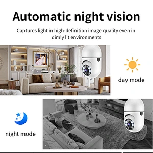 Smart home security panoramic bulb camera wifi Wireless 360 degree rotating full-color night vision ptz network cameras