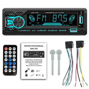 Mp3 Player for car indash car radio autoradio 1 DIN stereo FM receiver APP & AI voice control 7 color lights Display