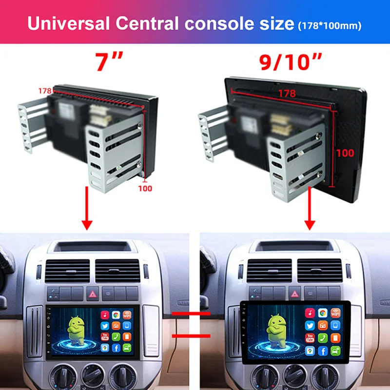 9/10 Inch 1+16 GB Touch Screen Android Car Radio Video Player 2 din Car Stereo dvd Mp5 Player W/ Carplay GPS Navigation