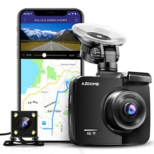 AZDOME GS63H Dash Cam Dual Lens 4K Car Camera DVR Night Vision WDR Built-In GPS Wi-Fi G-Sensor Motion Detection