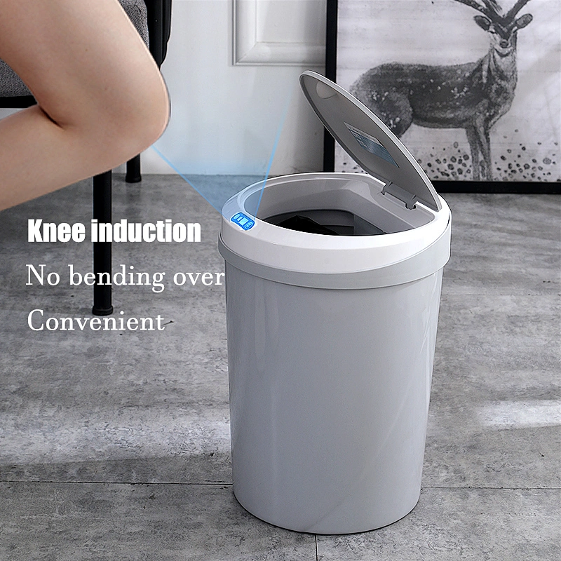 La basura de inducción inteligente puede casa sala de estar dormitorio baño baño creativo automático cubo de basura eléctrico con tapa