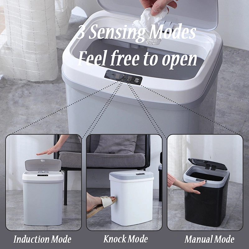 sensor inteligente basura puede cocina salón dormitorio baño de inducción automática cubo de basura eléctrica de inducción automática