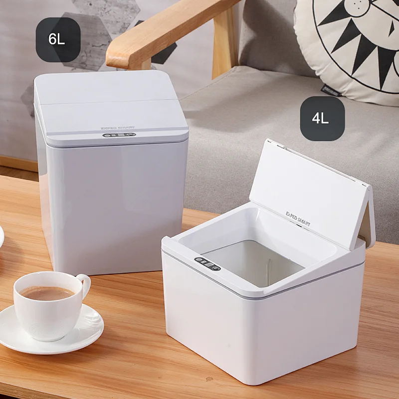Caja de almacenamiento de escritorio inteligente basura puede inducción caja de coche pequeño