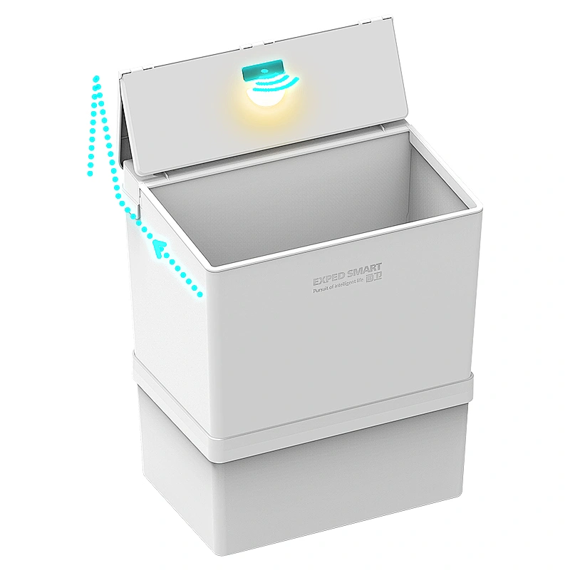 Bote de basura de inducción plegable con luz nocturna