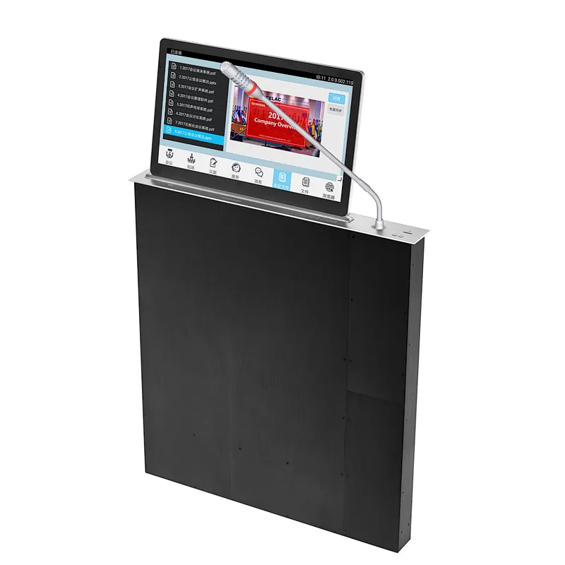 Paperless Conference System Motorized Monitor Lift With All in one Discussion And Interpretation Function
