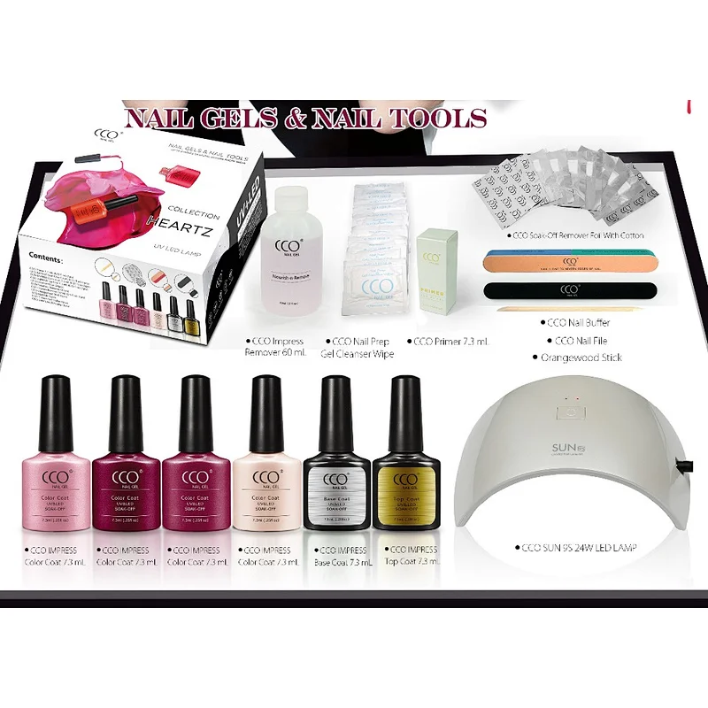CCO HEARTZ at home gel kits for starter with 183 colors for selection