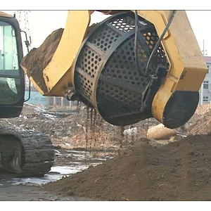 rotating screen bucket for excavators
