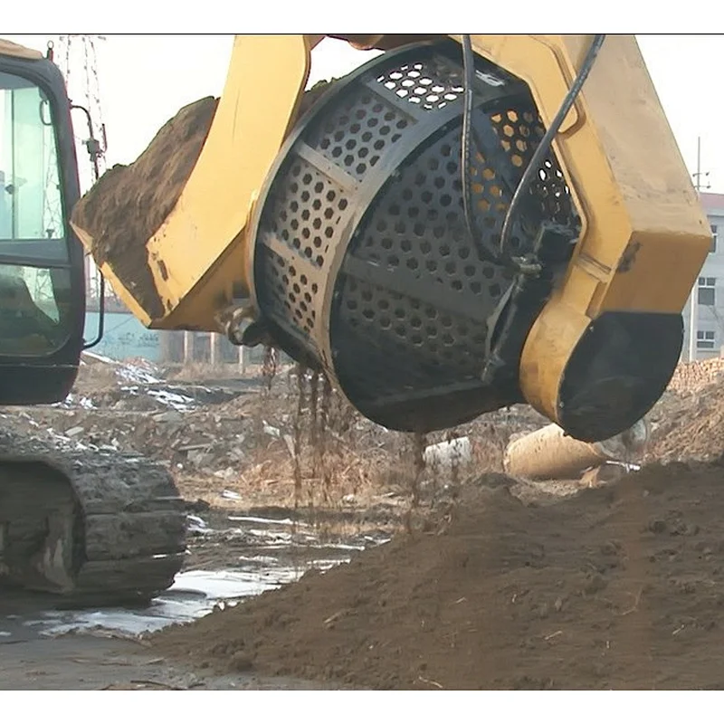 rotating screen bucket for excavators