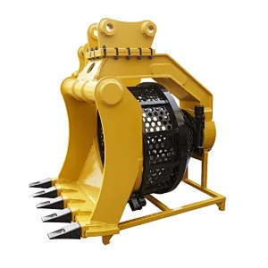 rotating screen bucket for excavators