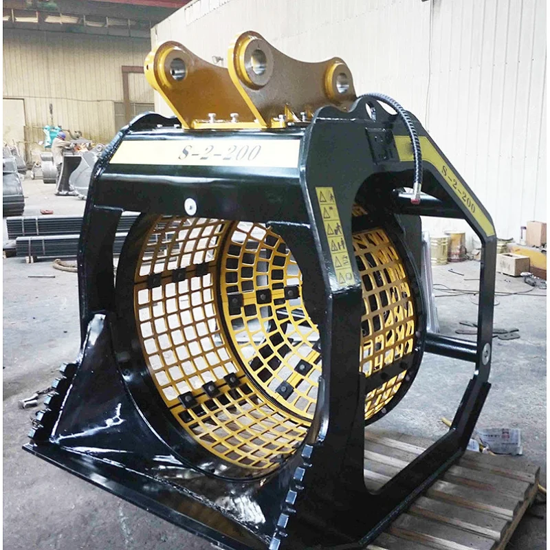 rotating screen bucket for excavators