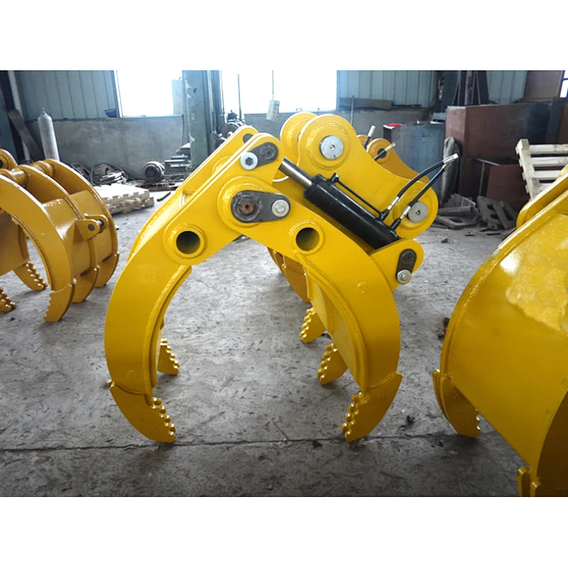 excavator wood grab excavator solid stone grabber mechanical timber grapple