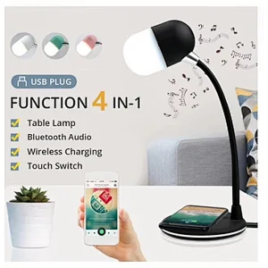 Bluetooth Speaker Wireless Charger Lamp 3 in 1