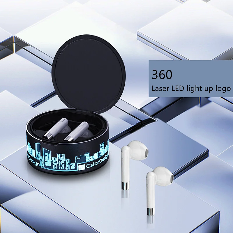 TWS Earphone with customized LED light logo