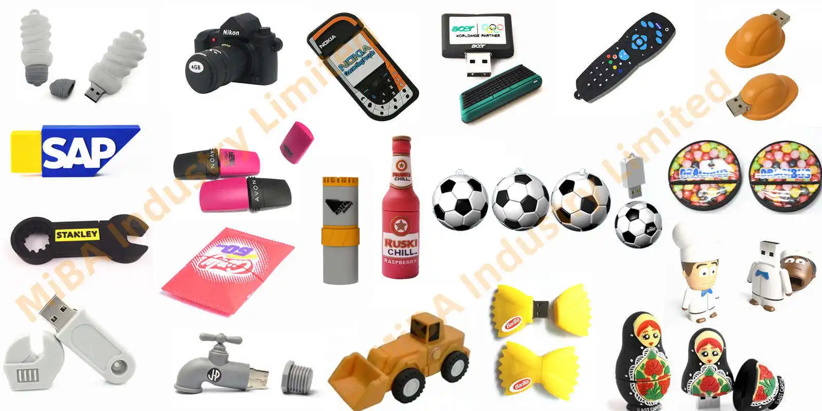 Unidad flash USB de goma personalizada