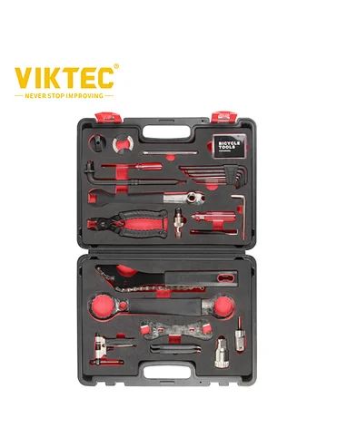 VIKTEC 18PC Bicycle Tool Kit Portable Bike Repair Tool Box Set Hex Key Wrench Remover Crank Puller Cycling Tools Bicycle Accessories