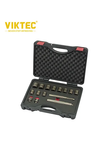 VIKTEC 15PC Universal Locking Wheel Nut Removal Kit Removes The Spinning Nuts