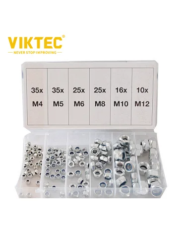 VIKTEC 146pc Self Locking Screw Nut Assortment
