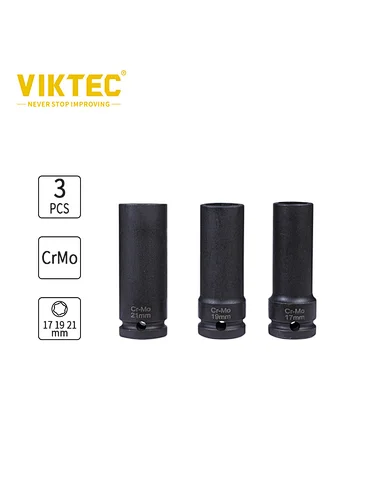 VIKTEC 3PC Damaged Lug Nut Removal 1/2" Wheel Nut Remover 17mm 19mm 21mm