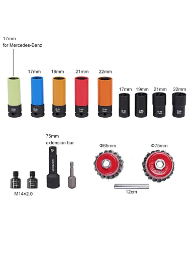 wheel socket and hub removal cleaning set