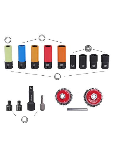 wheel socket and hub removal cleaning set