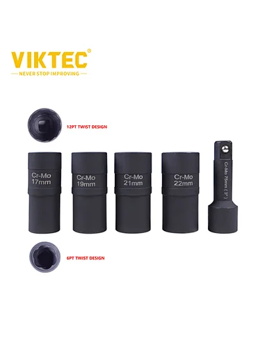 VIKTEC 6PC 6P/12P Locking Lug Nut Twist Set