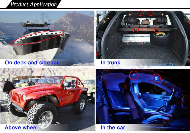 Car interior 2inch mini off road led rock under lights decorative led lights