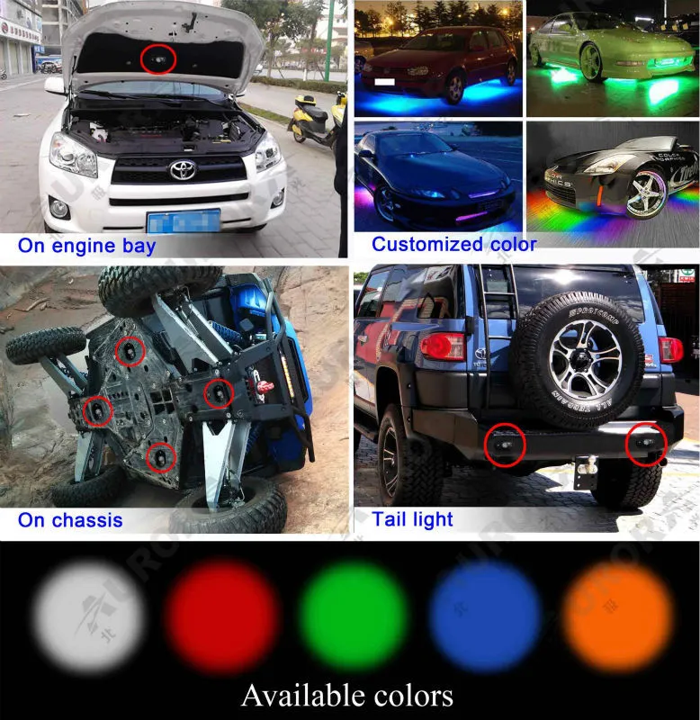 Car interior 2inch mini off road led rock under lights decorative led lights