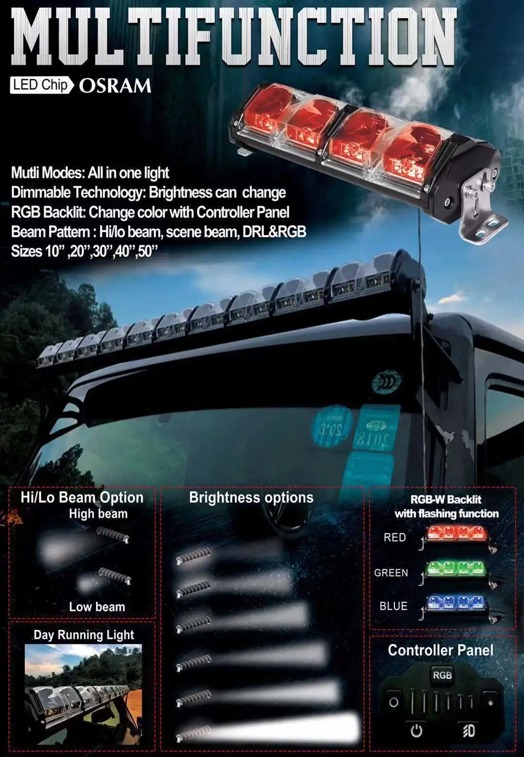 2019 new Aurora 40inches led bar 4x4 off road buggy evolve light bar