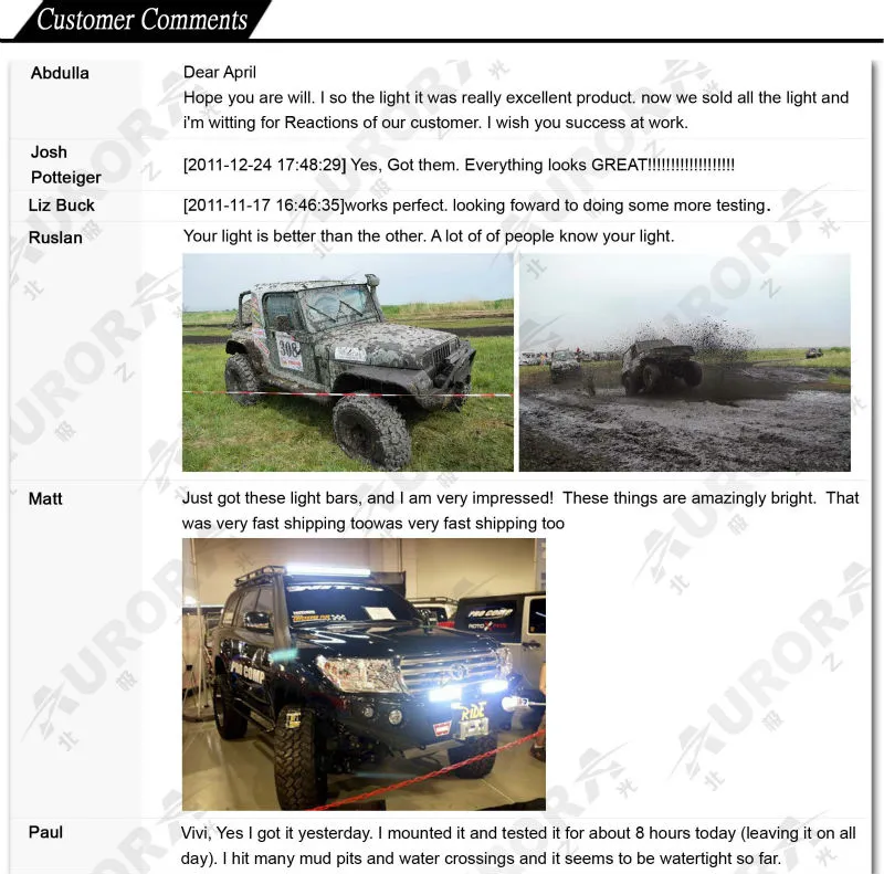 IP69K waterproof AURORA 50inch curved led light off road light
