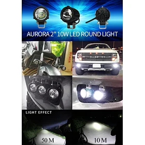 Aurora hot-selling  IP68& IP69K 2 inch  10W Spot round led work light led truck lamp led
