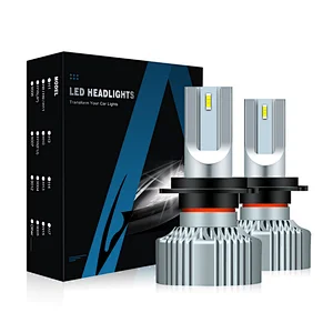 Mini Size Aurora 1+1 Design Led Headlight Factory V5 6500K 11000LM Fanless Heatsink 9007 9006 H4 H7 Led Lights Bulb