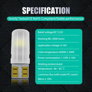 AURORA Small and powerful T10 led lights 12V bulbs car led lamps Interior lights for car