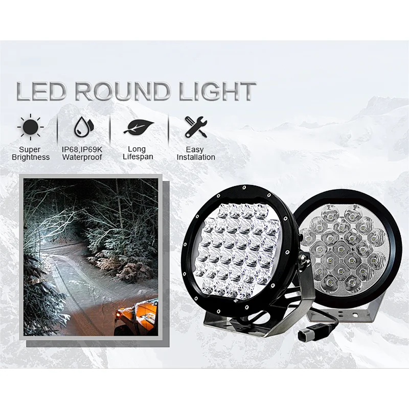Aurora offroad  round led driving light 120w 160w 7inch with super brightness
