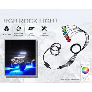 2022 New design  2inch  led rock light five color RGB  LED pod light  wholesale