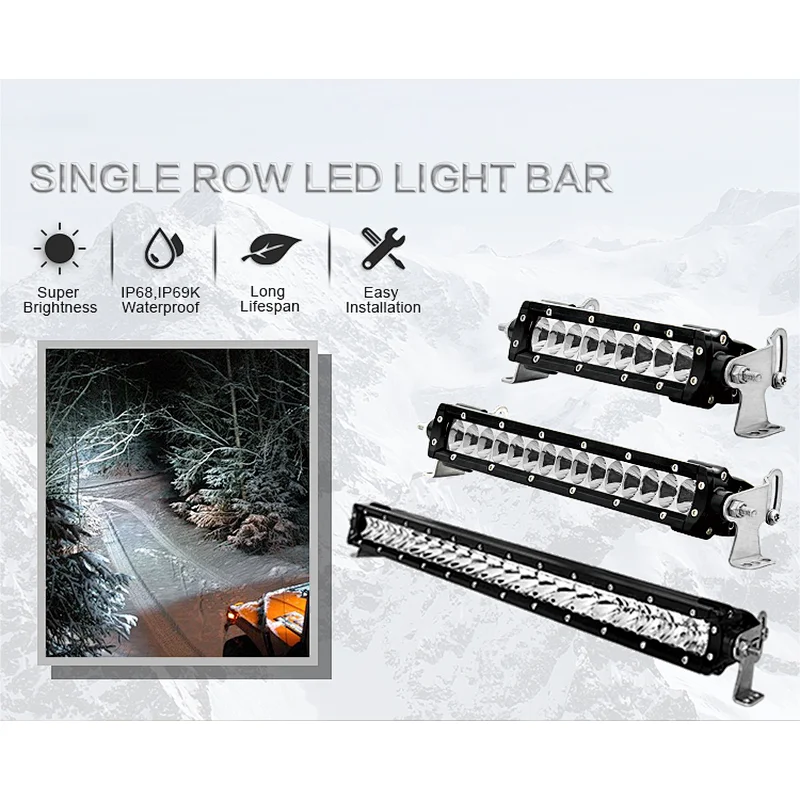 CE 50W Marine Single Row Led Light Offroad Bar, 4X4 Parts And Accessories