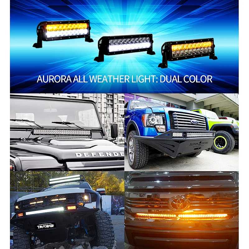 Aurora marine series 20 inch dual color led off road light