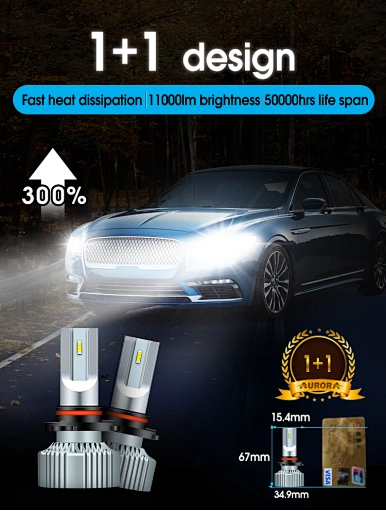 New design Fanless 10000Lm 1860 Chip led headlight 9004 9007 H13 H4 auto car LED Headlight kits
