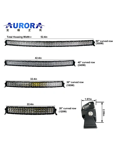 curved led light bar combo beam led work light