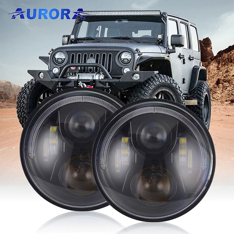 E-mark DOT ADR approved Jeep 7inch Round LED Headlight Bulb with high low beam