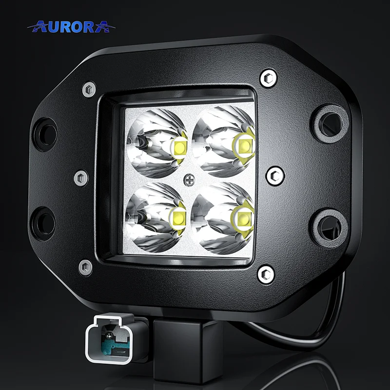 AURORA 2'' 20W 12V 24V Flushmount Flood Beam Light Cube