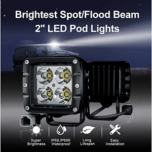 AURORA 2'' 40W Spot Flood Beam Compact LED Work Light