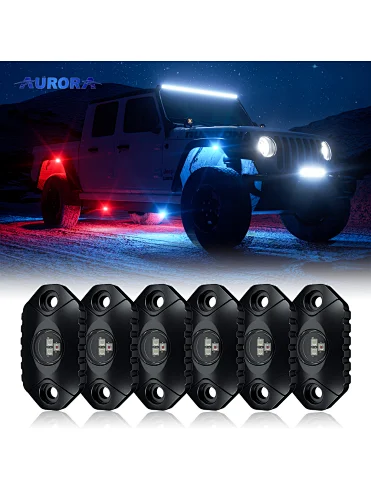 AURORA Super Bright 6 Pods RGB LED Rock Lights Set