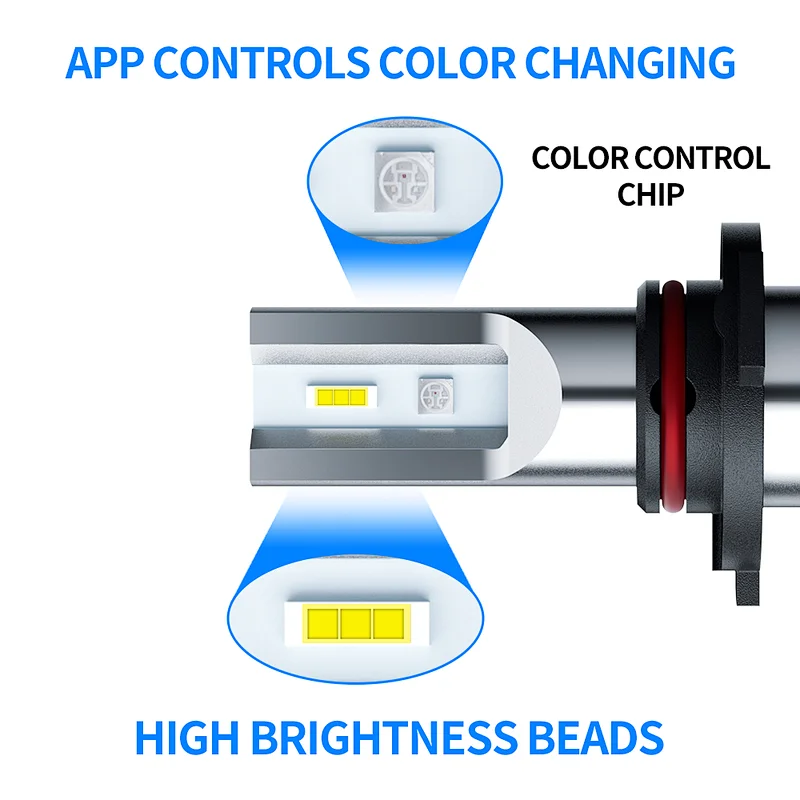 Auto Lights Car Headlamp RGB Fan LED Headlight Bulb