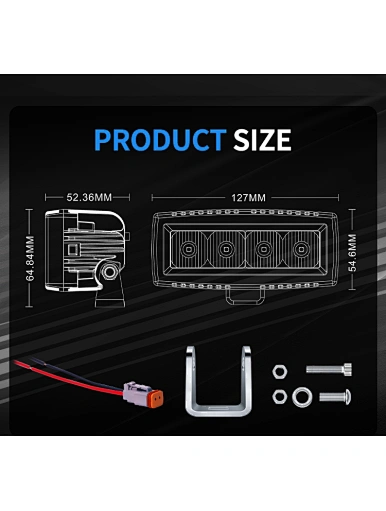 single row pod work light